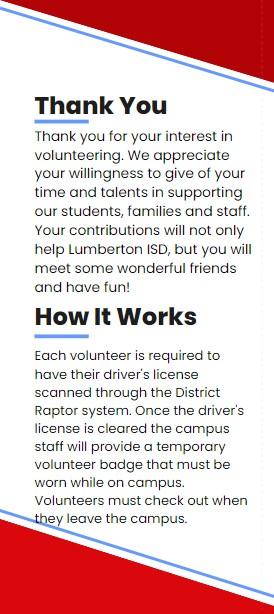 Be A Volunteer Flyer Page 2